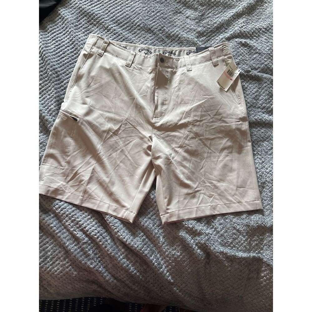 callaway mens golf shorts 40 cream